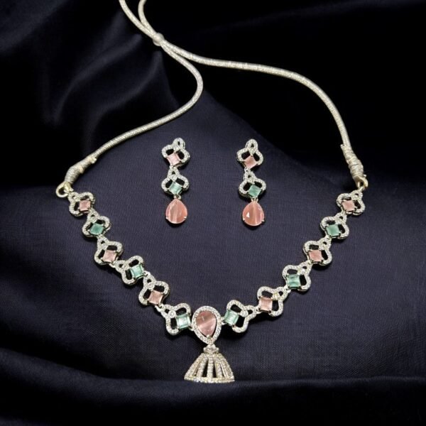Pastel American Diamond Necklace Set