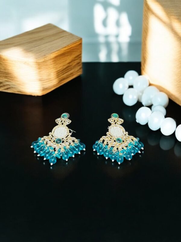 Sea Green Crystal and Pear Earring - Image 2
