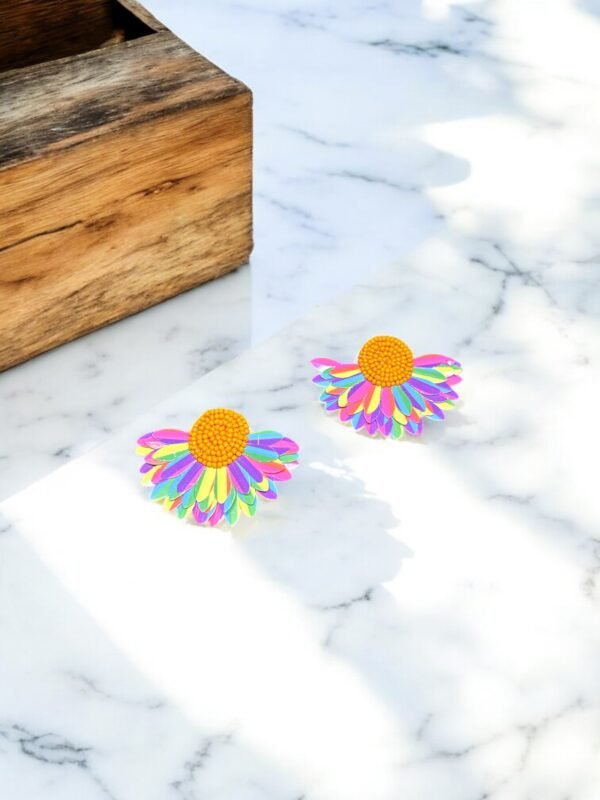 Handmade Multicolor Flower Stud