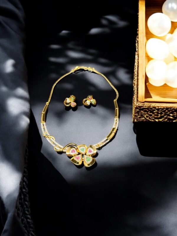 Gold Plated South Indian Necklace  Set - Image 5