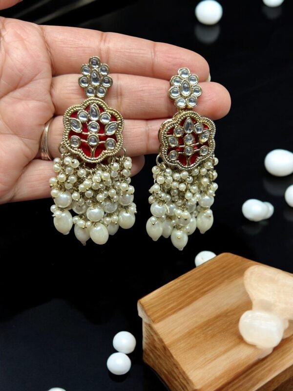 kundan-Resin long necklace set - Image 5