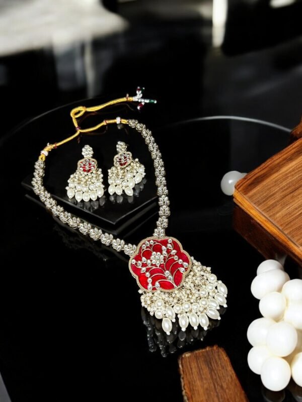 kundan-Resin long necklace set