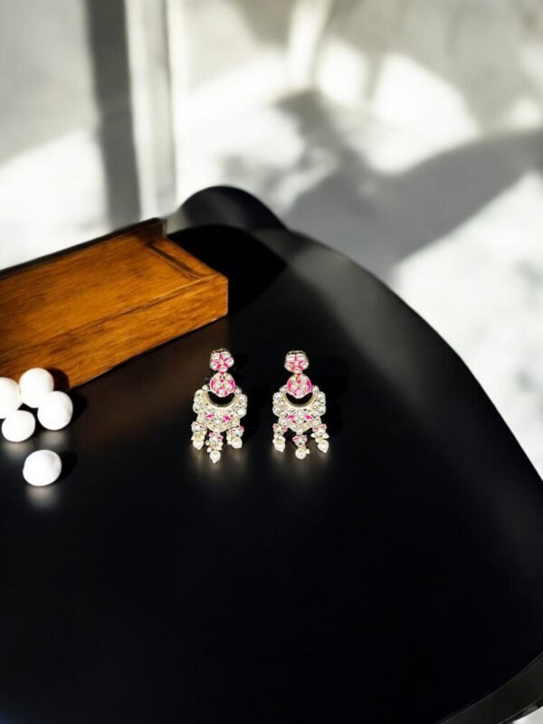Gold Plated Pink  Earring - Image 4