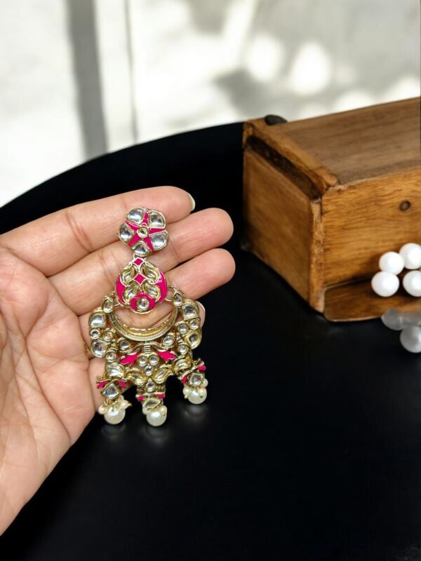 Gold Plated Pink  Earring - Image 5