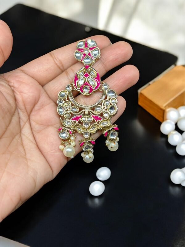 Gold Plated Pink  Earring - Image 6