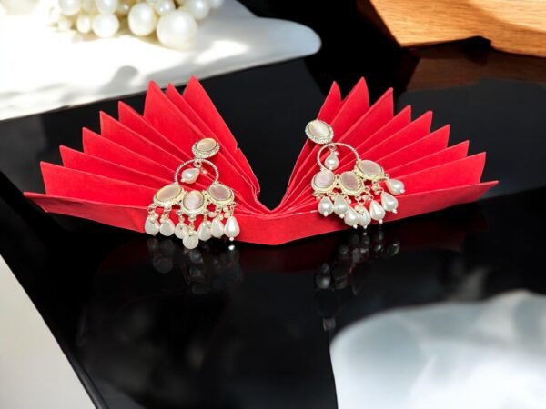 Silver Plated White Monalisa stones Earring - Image 2