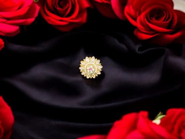 Gold Plated Green Adjustable  Ring - Image 5