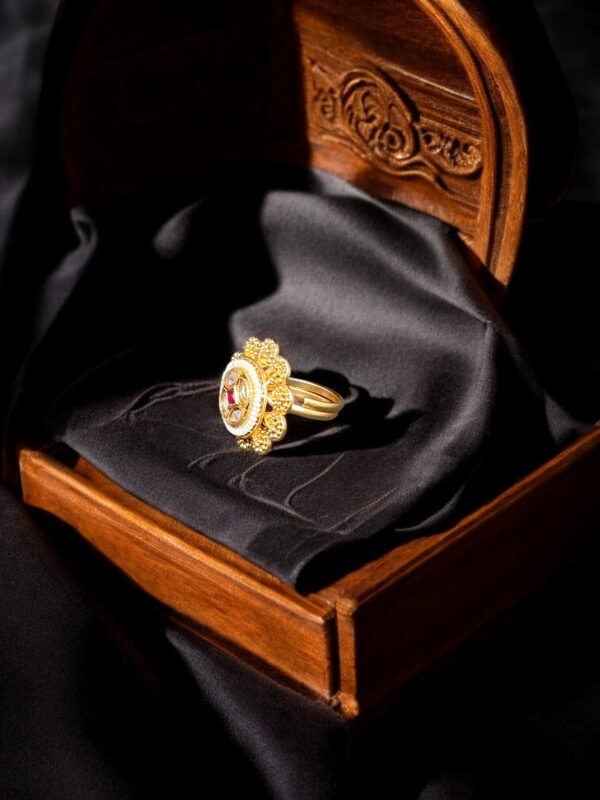 Gold Plated Pink Adjustable Ring - Image 4