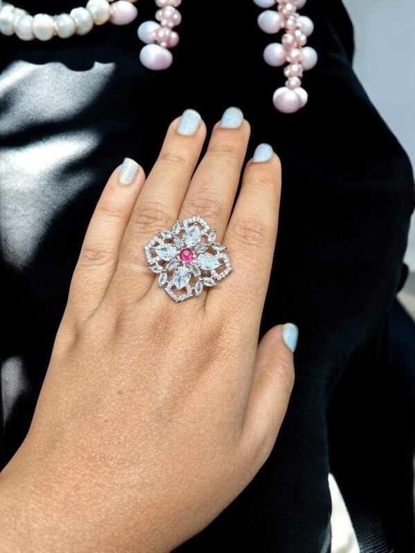 American  Diamond  Ruby Ring - Image 2
