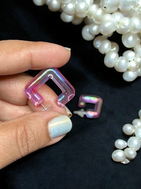 Pink Glass Base Earring - Image 4