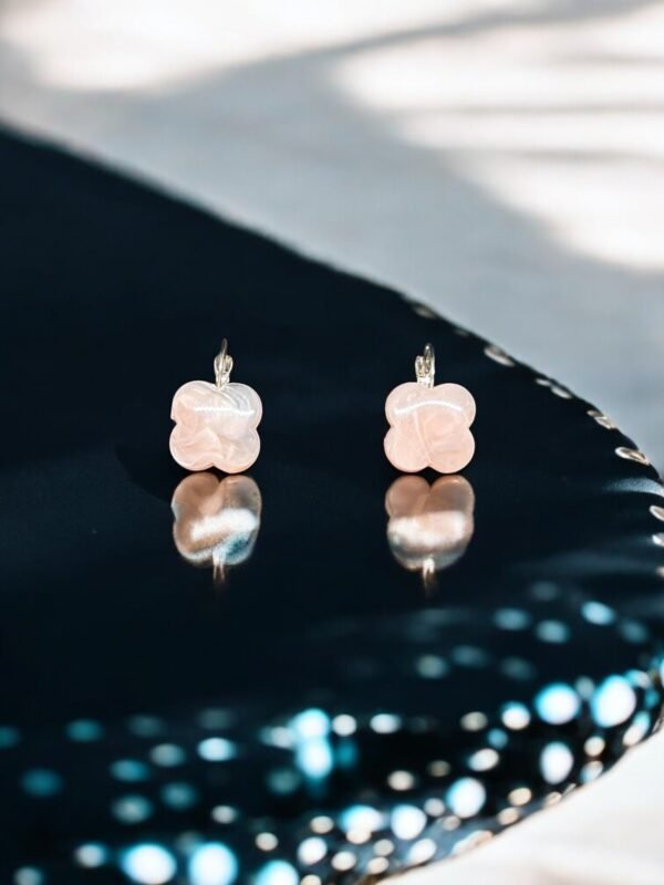 Marble and Peach Shining Hoop Earring