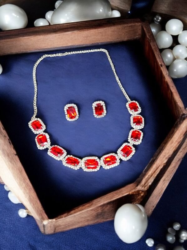 Silver Plated Red Set